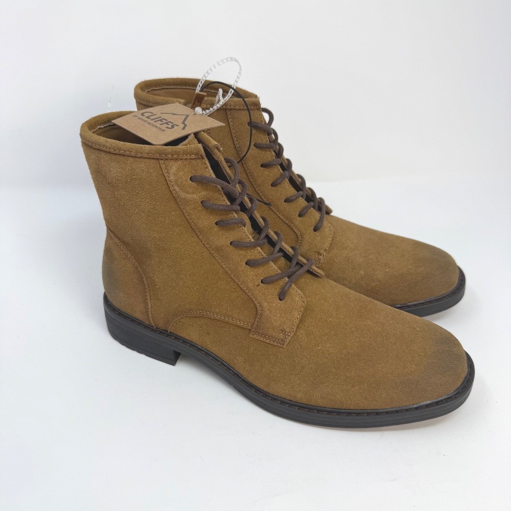 Cliffs by White Mountain Wyatt Mens Size 7 M Faux Suede Lace Up Ankle Boots NEW